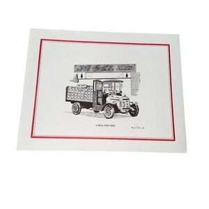 Coca Cola ERTL Vintage Delivery Truck Print Circa 1924-1925 Red Border 14x11